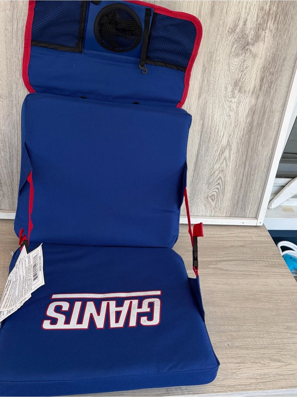NY Giants NFL Bleacher Seat Cushion Stadium Portable Folding  Blue Red New